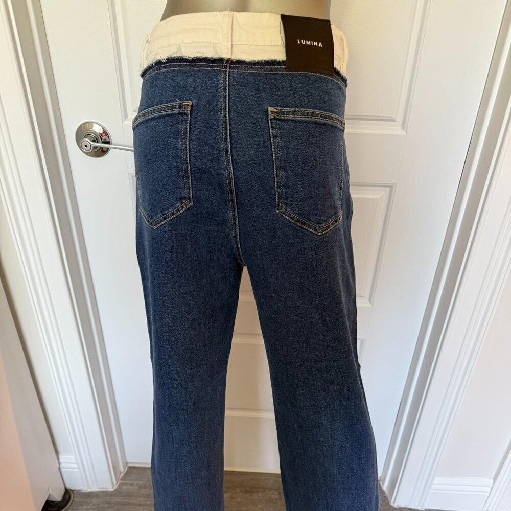 Lumina Italian High Waist , Wide Leg Italian Designer Jeans Size small 26 NWT - Picture 7 of 12